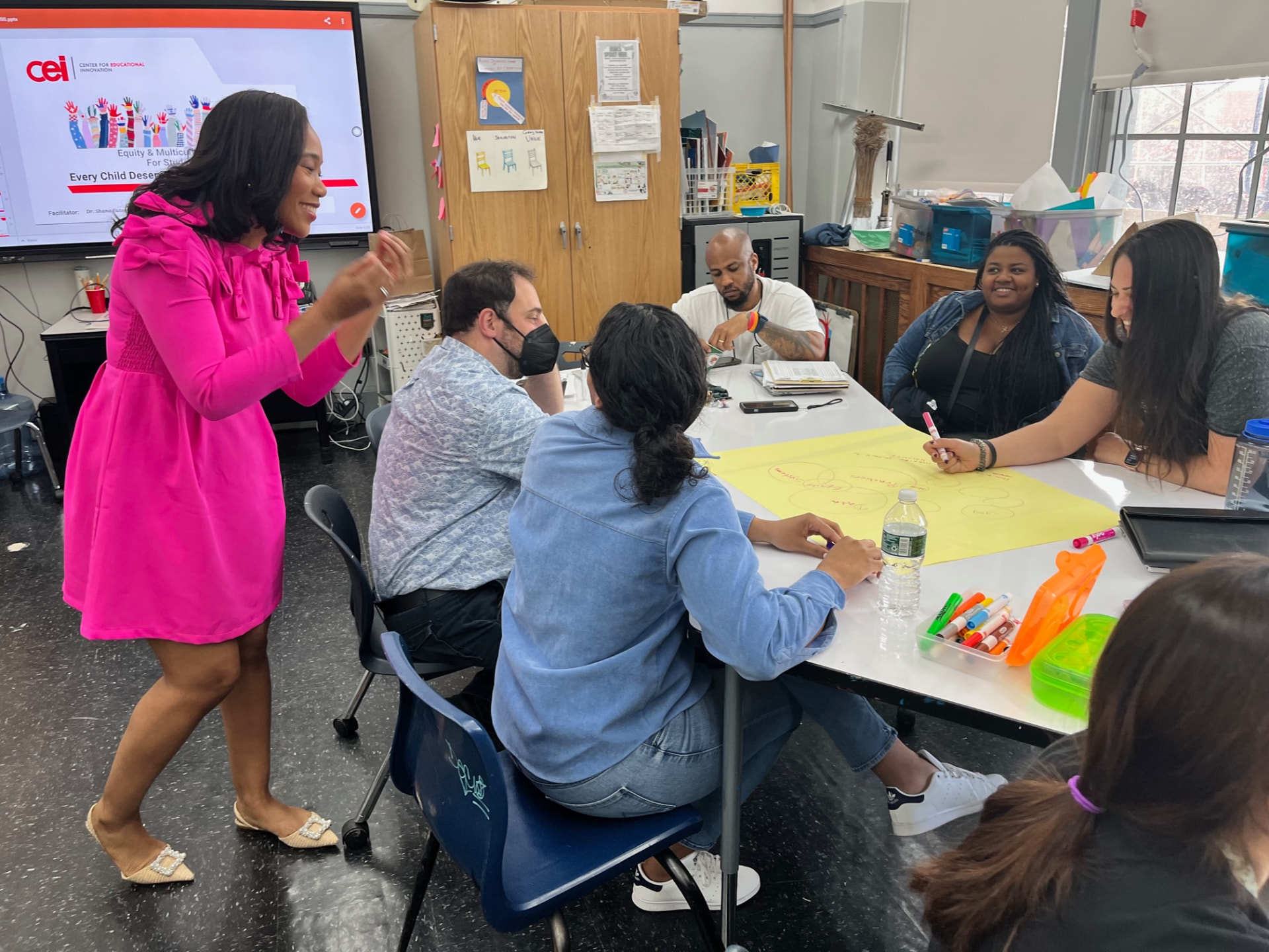 Educators collaborating in a CEI SEL workshop